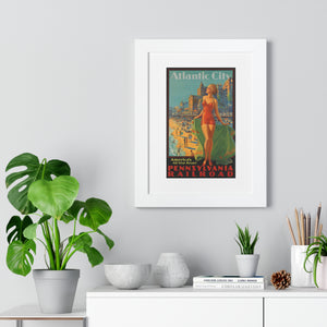 Framed Vertical Poster - Atlantic City - America's All-Year Resort