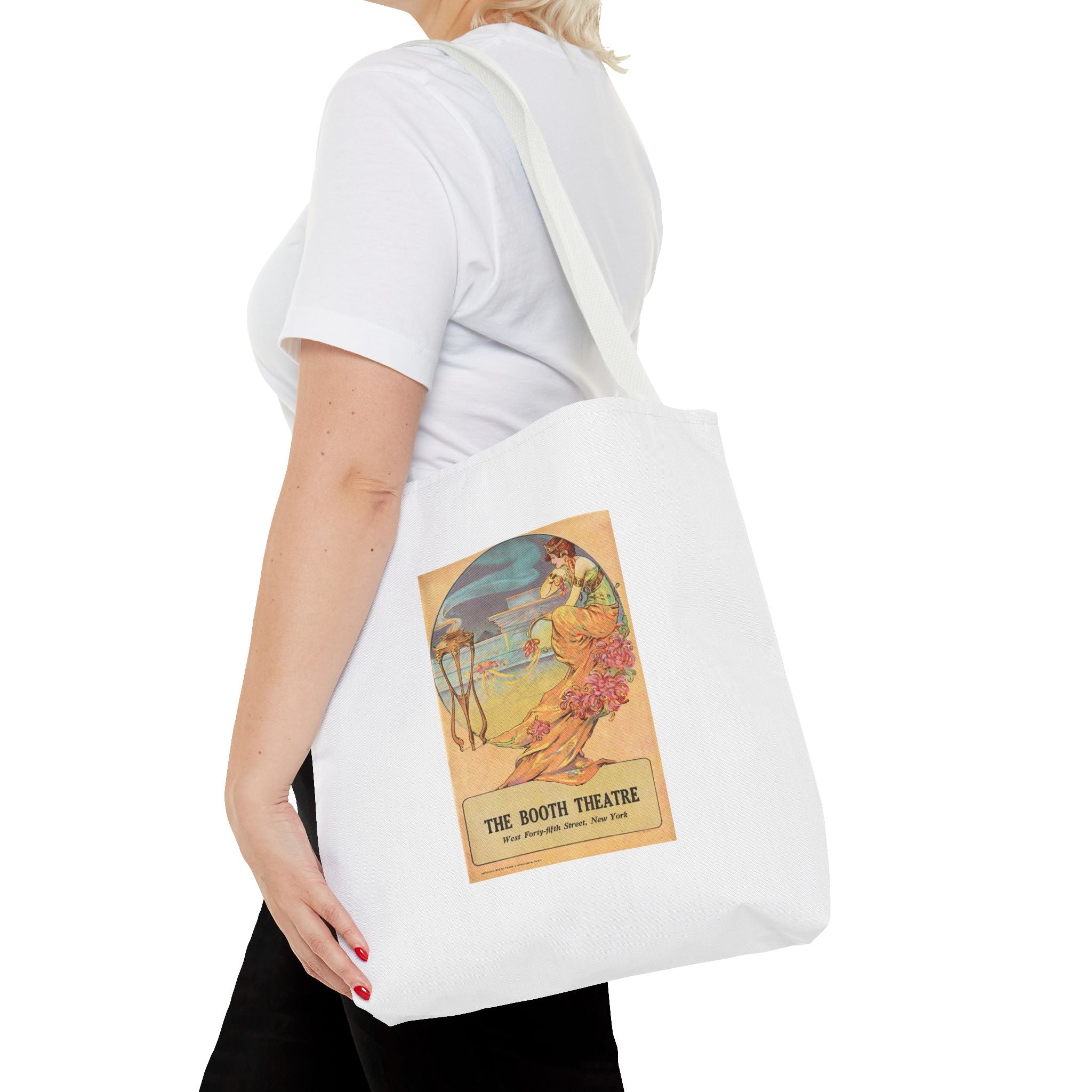 Stylish Tote Bag - Booth Theatre, New York, Vintage Playbill Artwork (1915)
