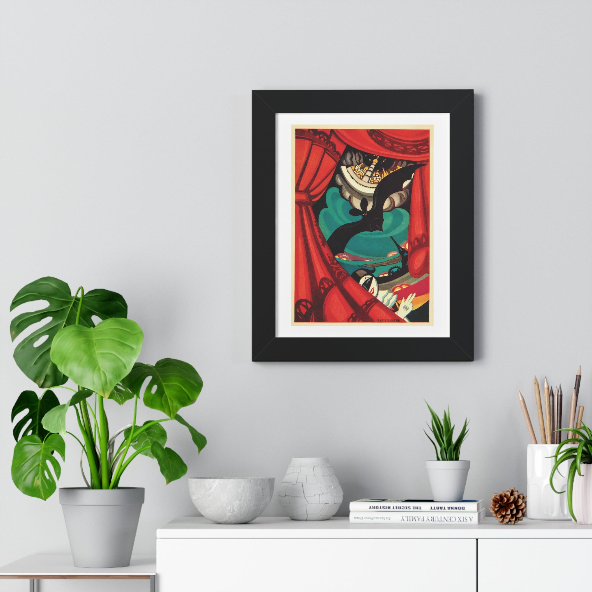 Framed Vertical Poster - Nikita Balieff’s Bat Theatre, Moscow Vintage Artwork (1922)