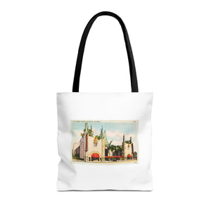 Stylish Tote Bag - Grauman’s Chinese Theatre, Hollywood Vintage Postcard Art