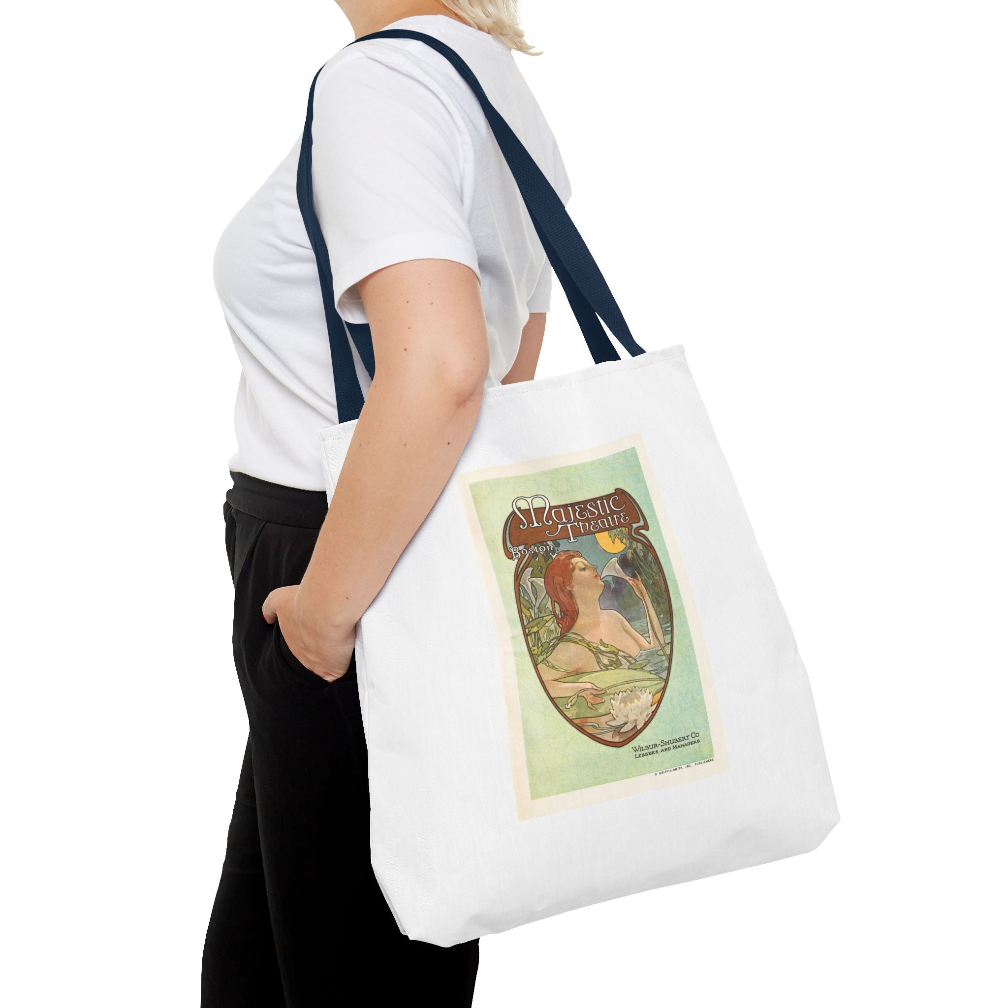 Stylish Tote Bag - Boston’s Majestic Theatre, Art Nouveau Playbill Artwork 1914