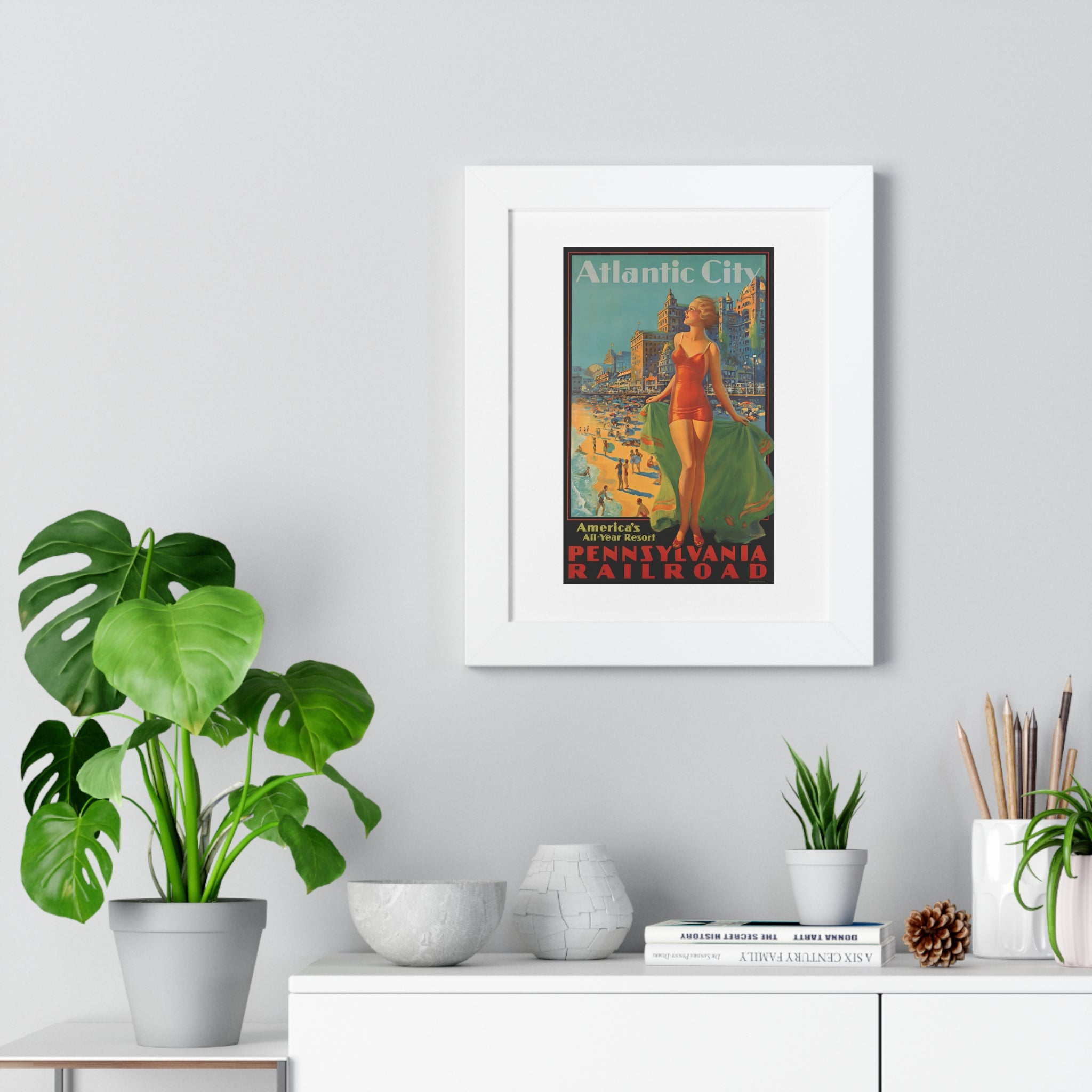 Framed Vertical Poster - Atlantic City - America's All-Year Resort