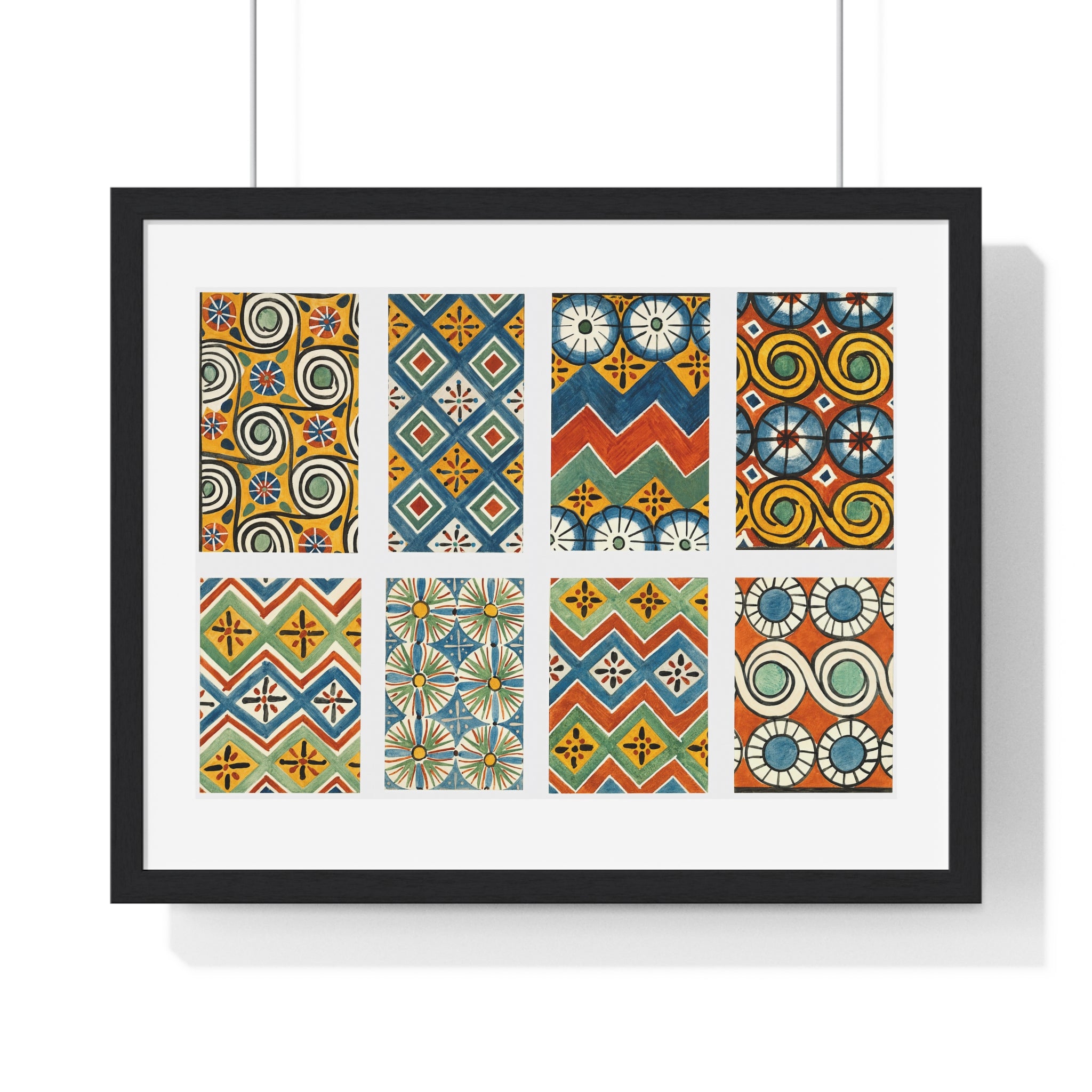 Framed Horizontal Poster - Ceiling Patterns from Egyptian Tomb