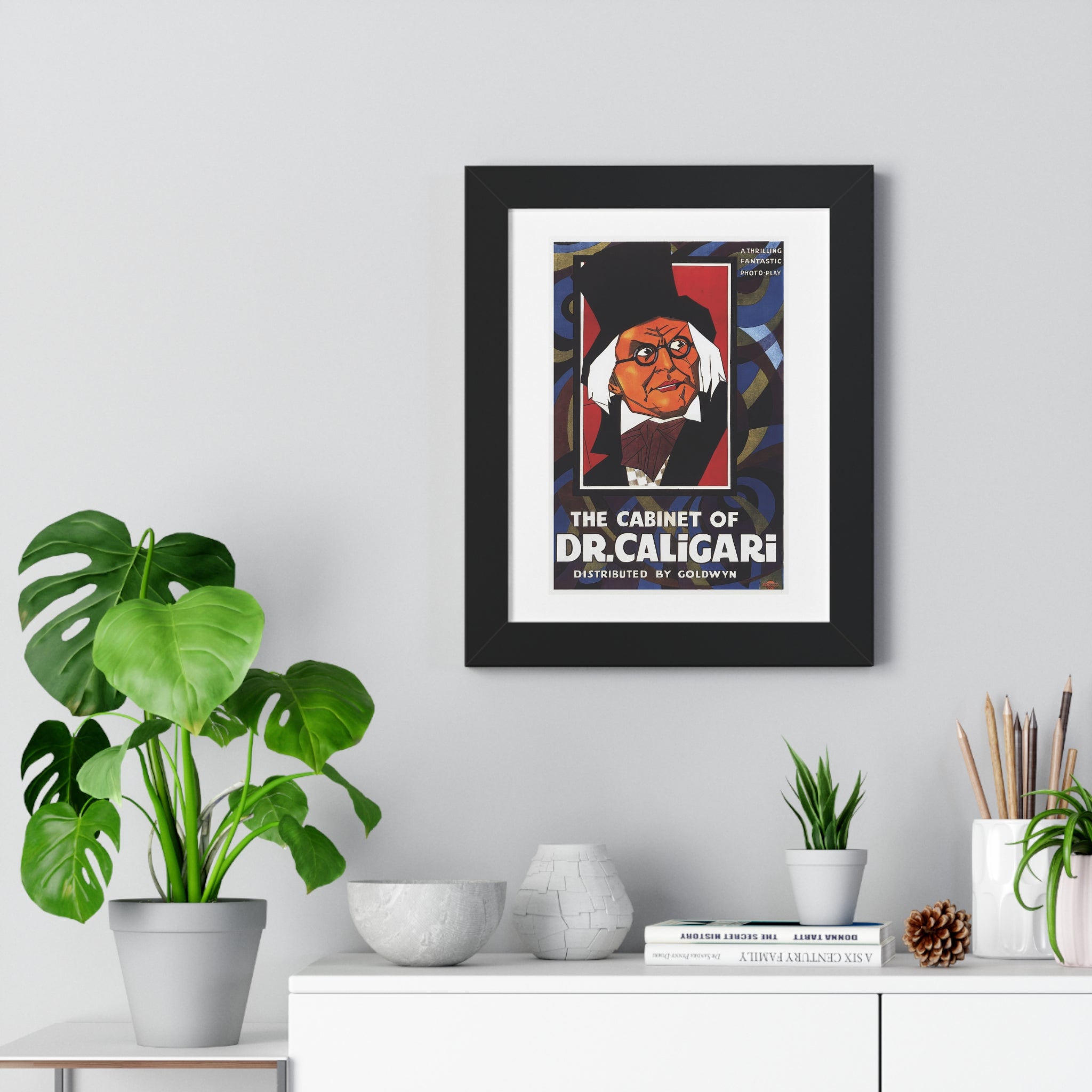 Framed Vertical Poster - The Cabinet of Dr. Caligari Vintage Theatrical Artwork (1919)