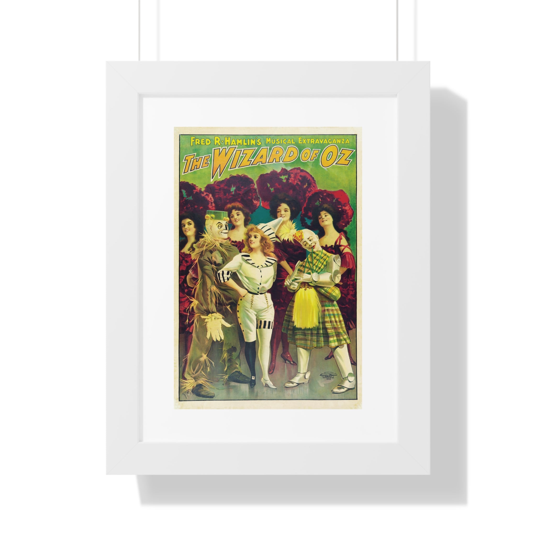 Framed Vertical Poster - The Wizard of Oz Musical Extravaganza Vintage Artwork (1903)