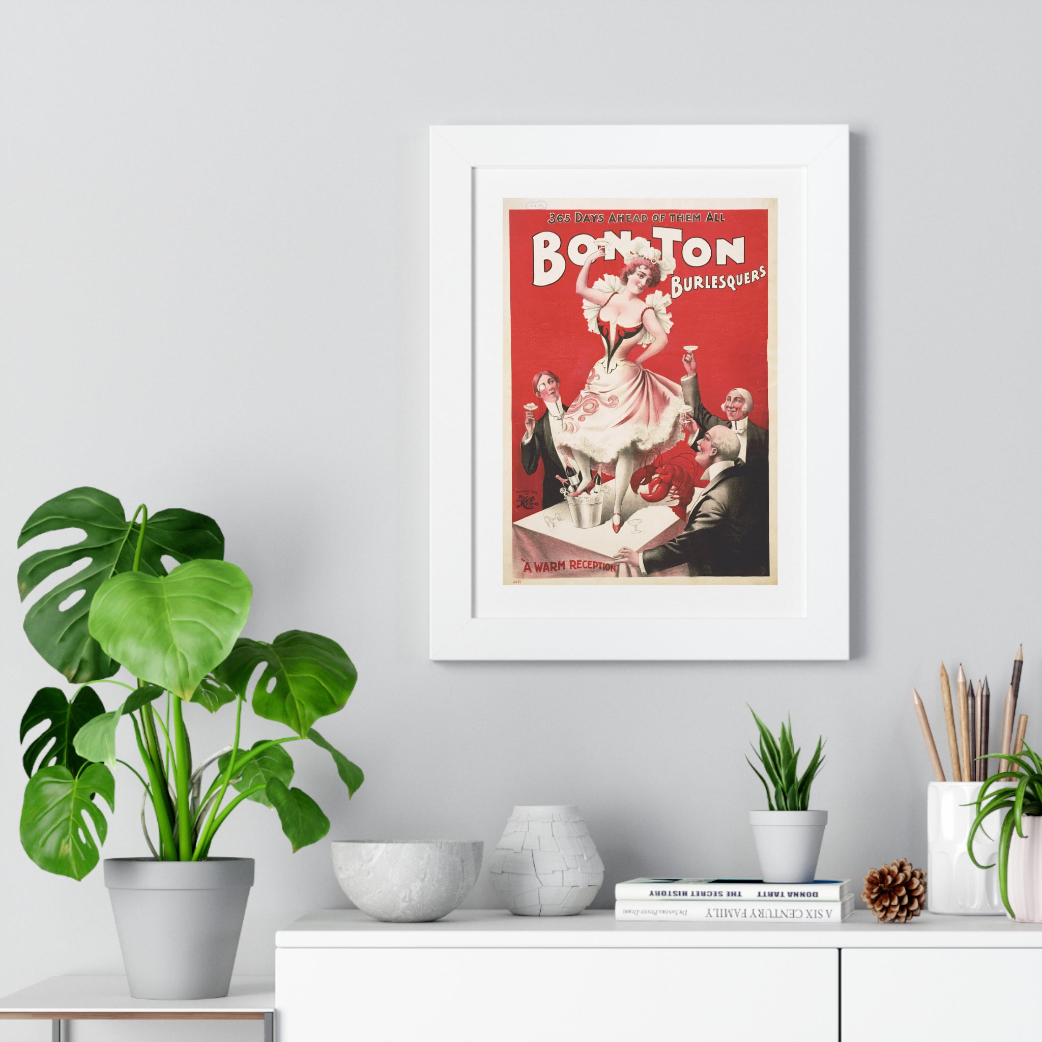 Framed Vertical Poster - Bon Ton Burlesquers Vintage Artwork (1898)