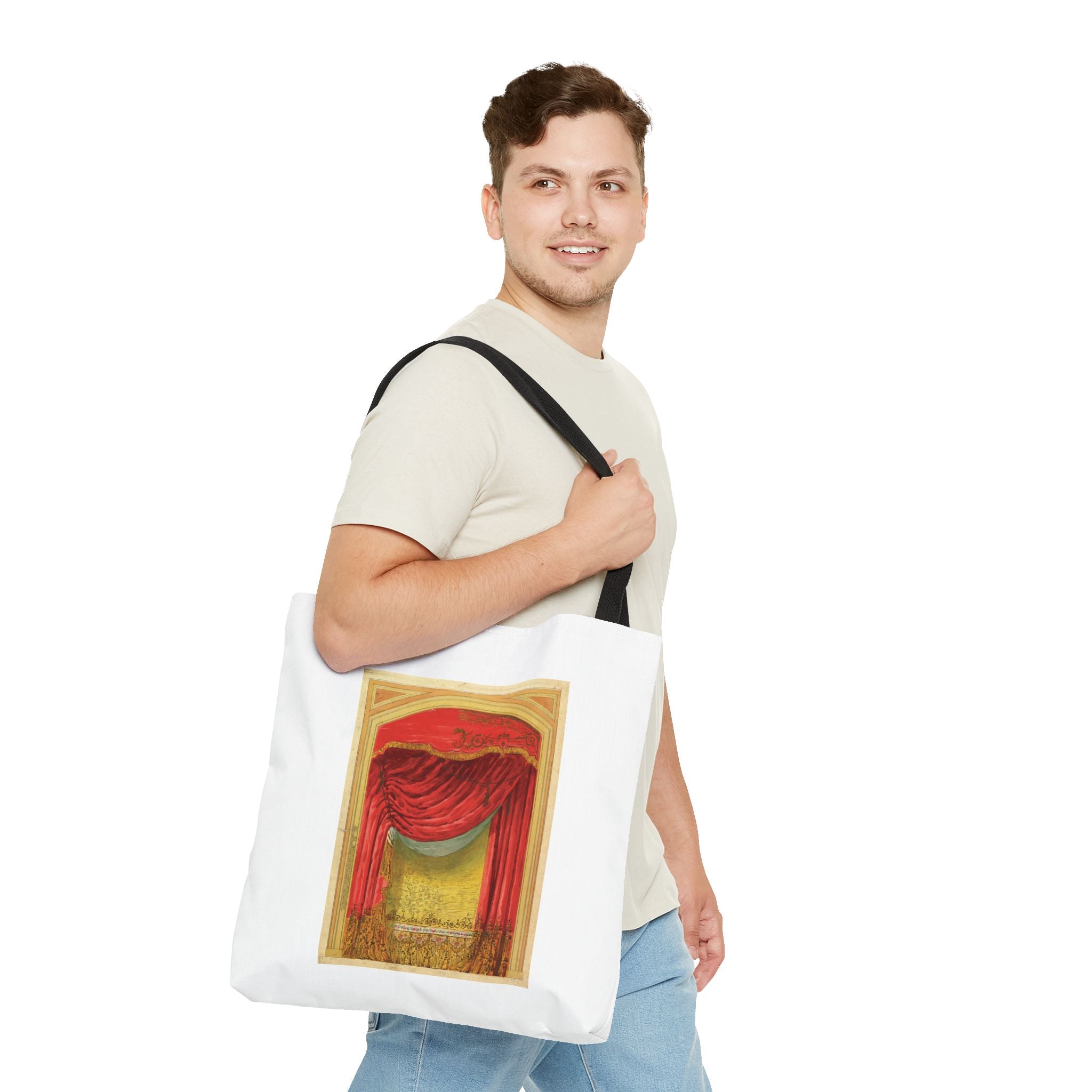 Stylish Tote Bag - Casino de St. Etienne Stage Design Artwork by Eugène Cicéri