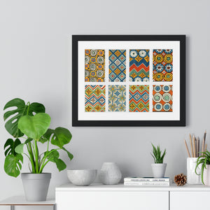 Framed Horizontal Poster - Ceiling Patterns from Egyptian Tomb