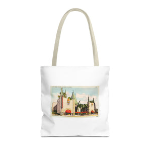 Stylish Tote Bag - Grauman’s Chinese Theatre, Hollywood Vintage Postcard Art
