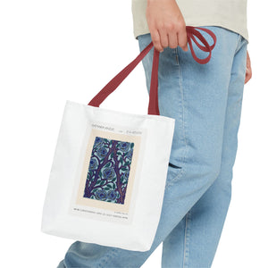 Stylish Tote Bag - Stenciled Flowers in Oriental Style