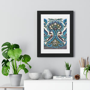 Framed Vertical Poster - Lustered Earthenware Tile Panel