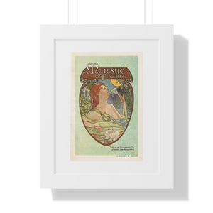 Framed Vertical Poster - Boston’s Majestic Theatre, Art Nouveau Playbill Artwork 1914