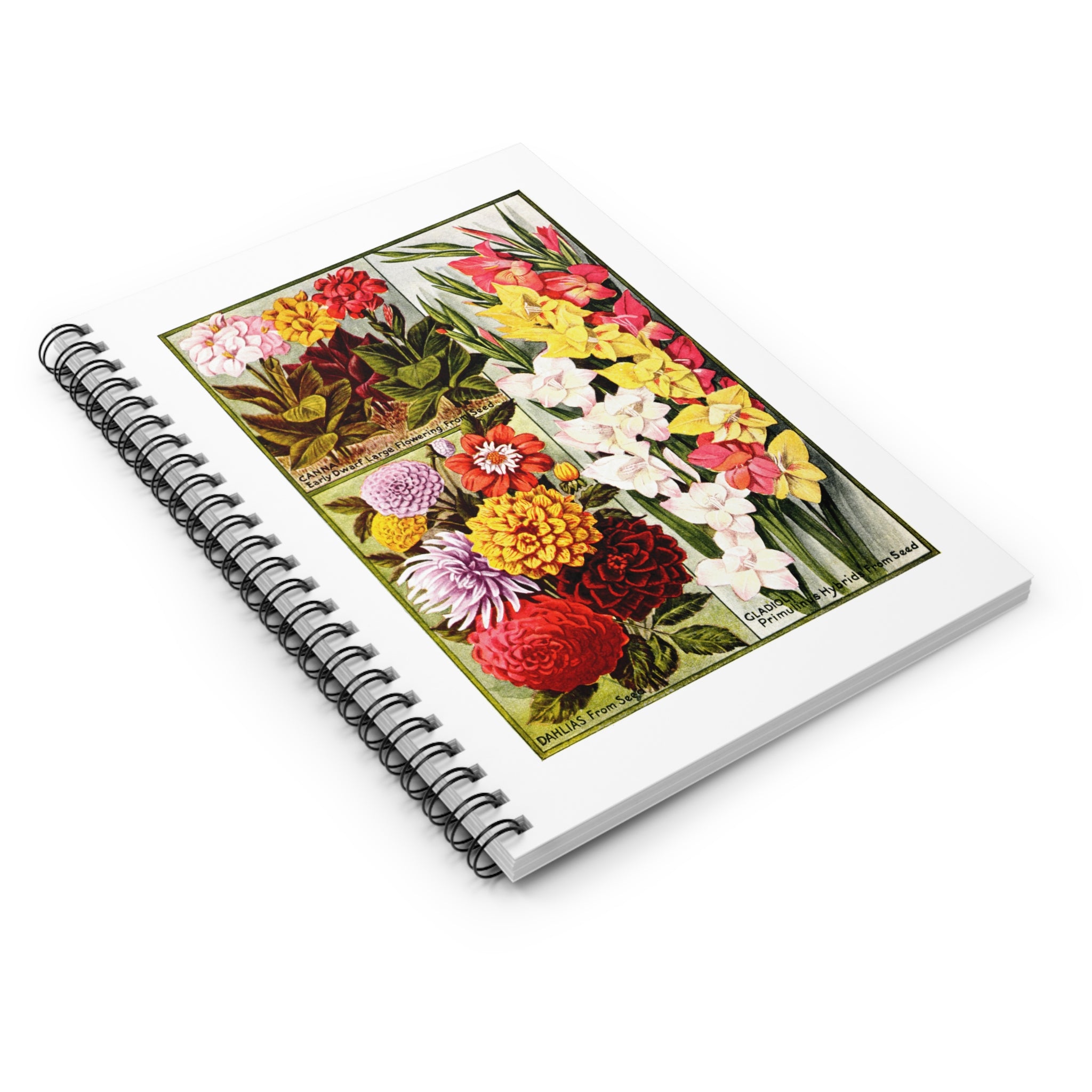 Spiral Notebook (Ruled Line) - Childs' Seeds, Flower Catalog Plate
