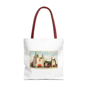 Stylish Tote Bag - Grauman’s Chinese Theatre, Hollywood Vintage Postcard Art