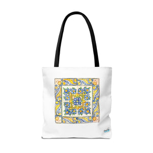 Stylish Tote Bag - Yellow Flower Tiles