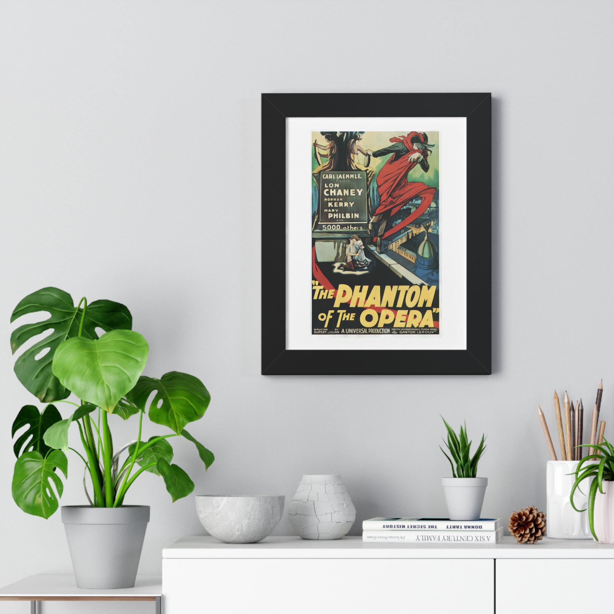 Framed Vertical Poster featuring The Phantom of the Opera Vintage Artwork