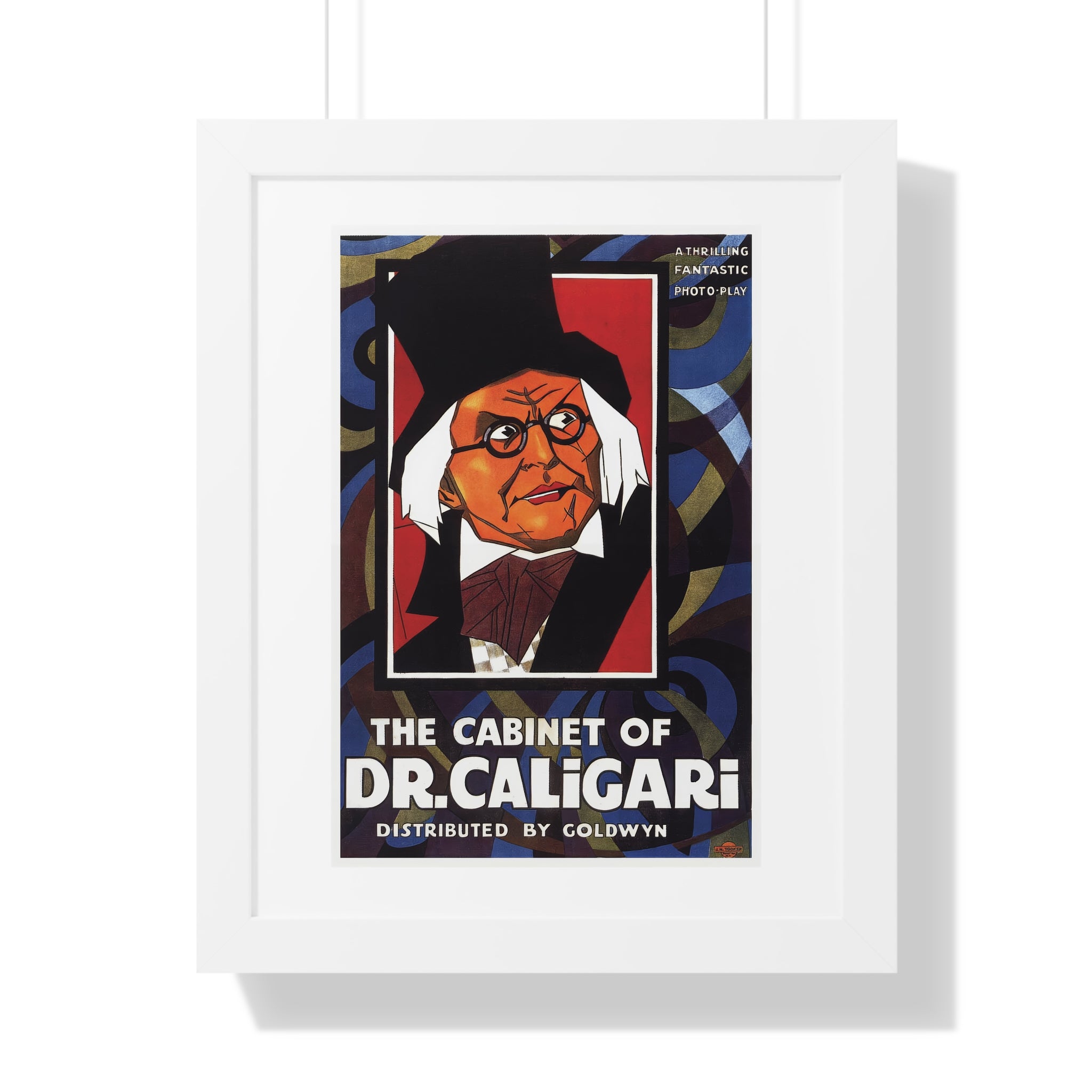 Framed Vertical Poster - The Cabinet of Dr. Caligari Vintage Theatrical Artwork (1919)