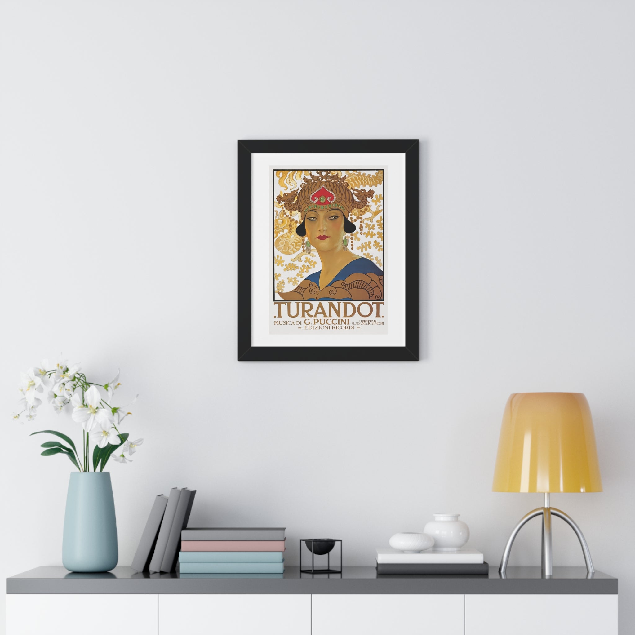 Framed Vertical Poster - Giacomo Puccini’s Opera Turandot Vintage Artwork (1926)