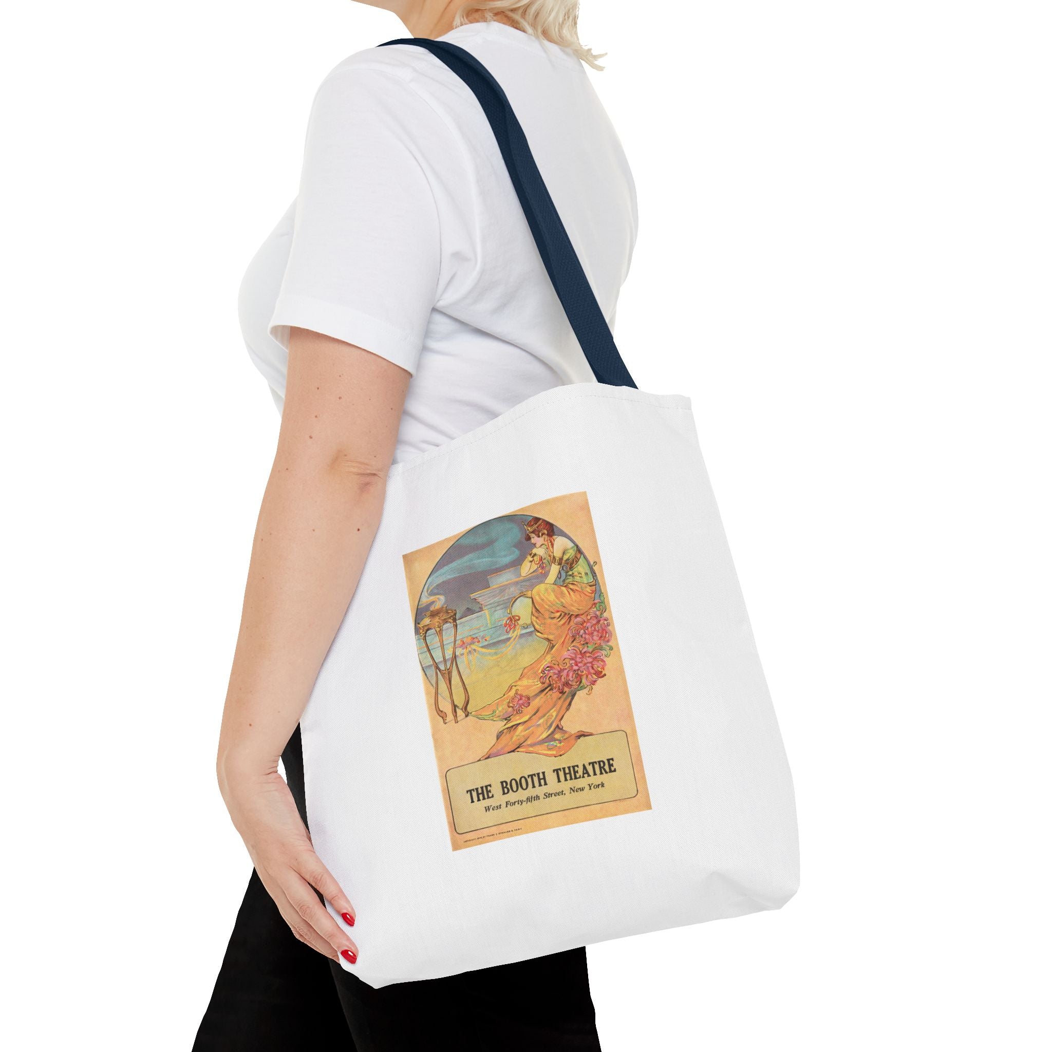Stylish Tote Bag - Booth Theatre, New York, Vintage Playbill Artwork (1915)
