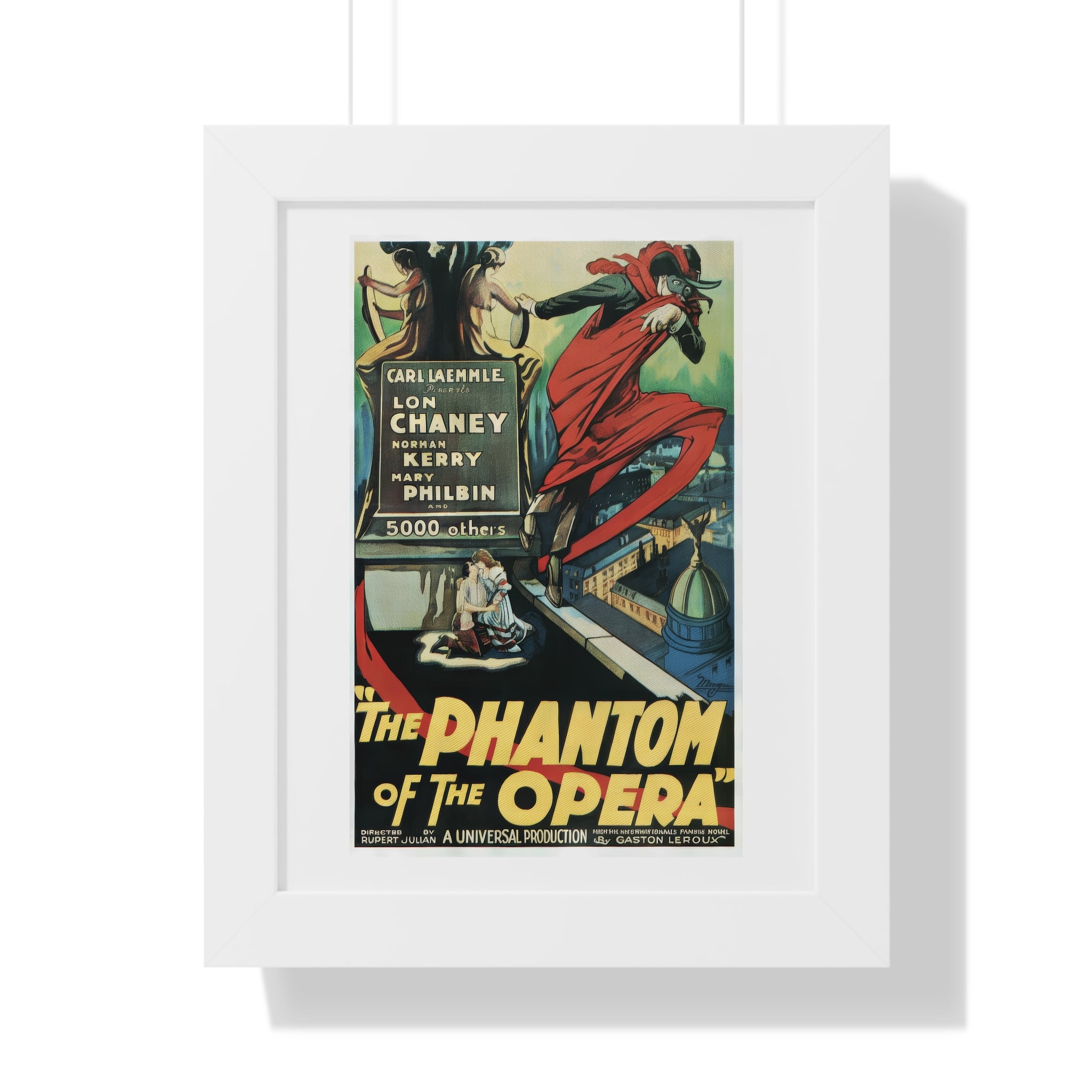 Framed Vertical Poster featuring The Phantom of the Opera Vintage Artwork