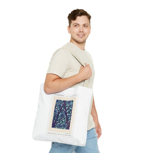 Stylish Tote Bag - Stenciled Flowers in Oriental Style
