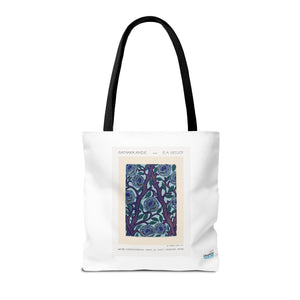 Stylish Tote Bag - Stenciled Flowers in Oriental Style