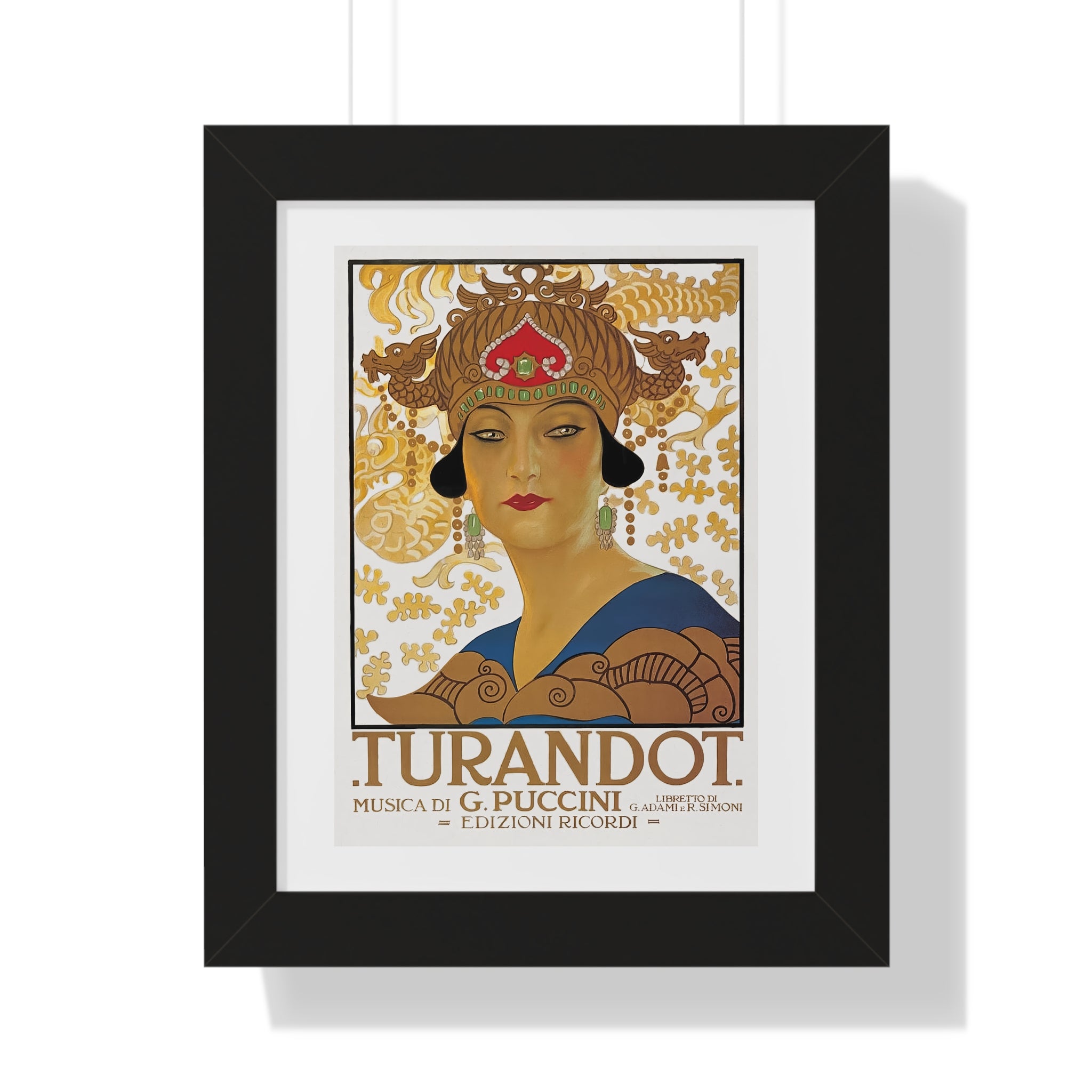 Framed Vertical Poster - Giacomo Puccini’s Opera Turandot Vintage Artwork (1926)