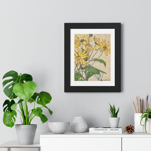 Framed Vertical Poster - Sunflowers Print