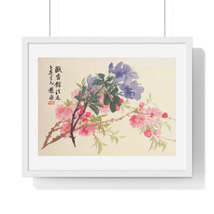 Framed Horizontal Poster - Zhao Zhiqian's Flower Album - Peach Blossom Page