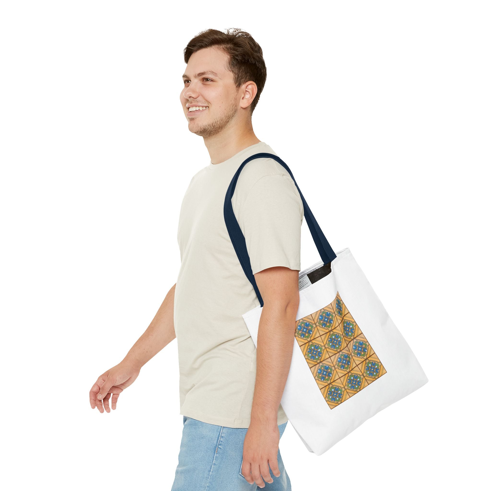 Stylish Tote Bag - Malibu Potteries Tile, Adamson House
