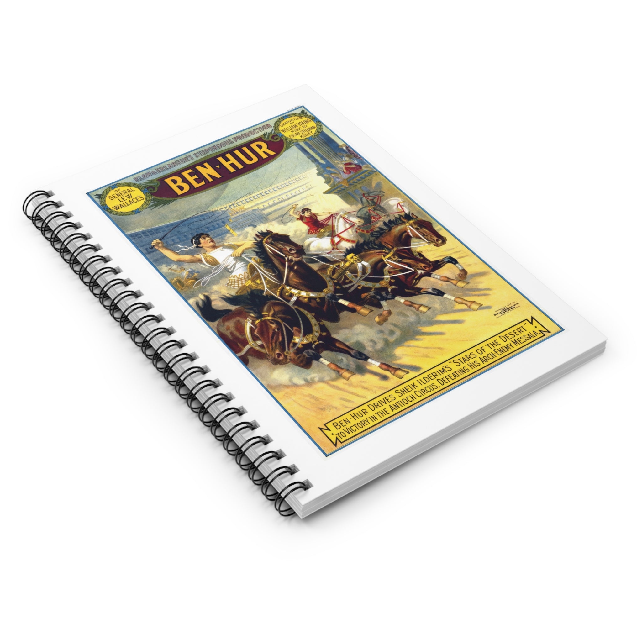Spiral Notebook (Ruled Line) - Ben-Hur Broadway Premiere Vintage Artwork (1899)