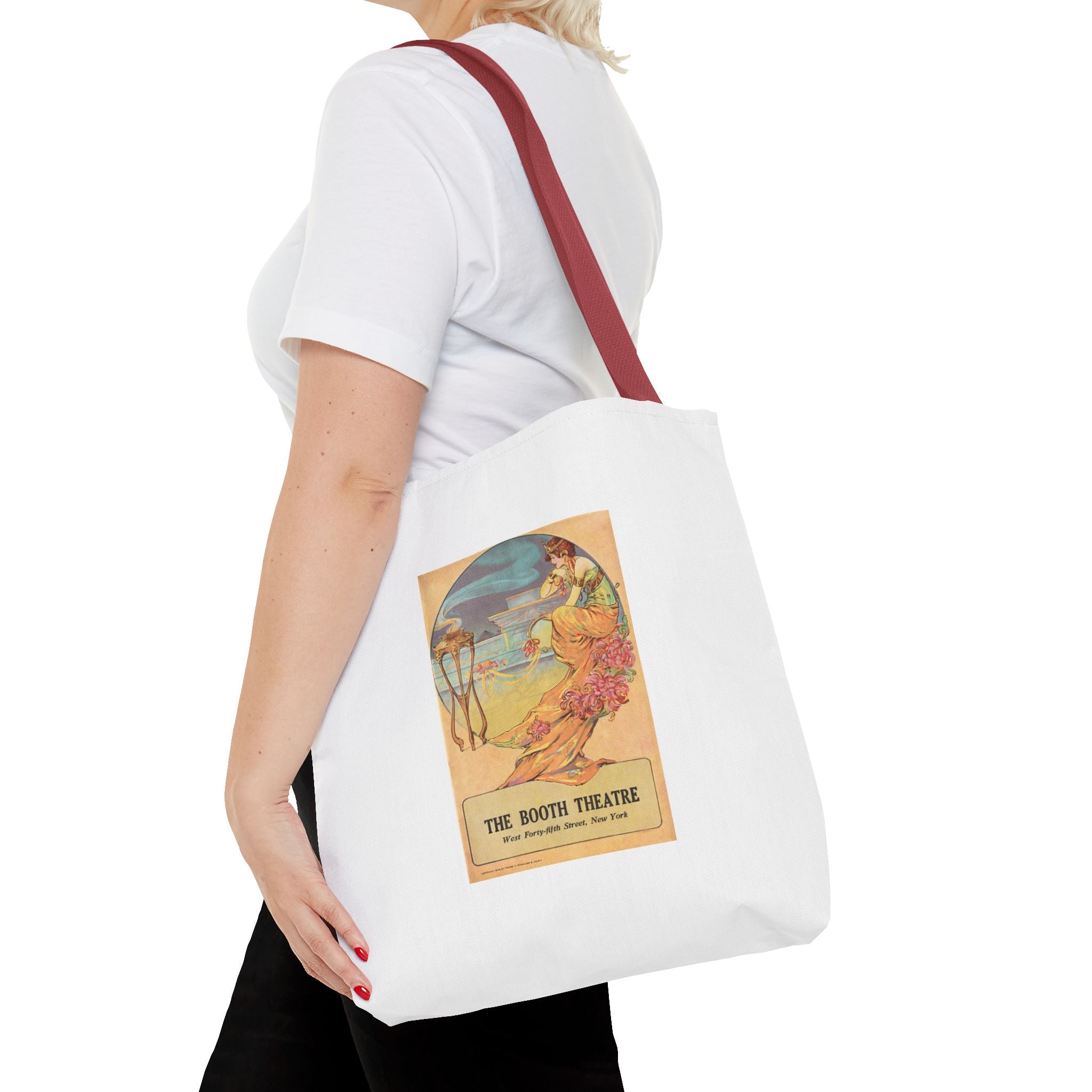 Stylish Tote Bag - Booth Theatre, New York, Vintage Playbill Artwork (1915)