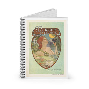 Spiral Notebook (Ruled Line) - Boston’s Majestic Theatre, Art Nouveau Playbill Artwork 1914