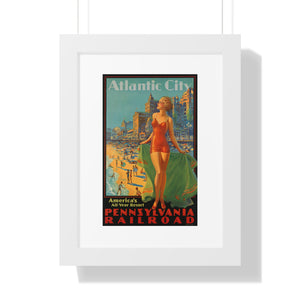 Framed Vertical Poster - Atlantic City - America's All-Year Resort