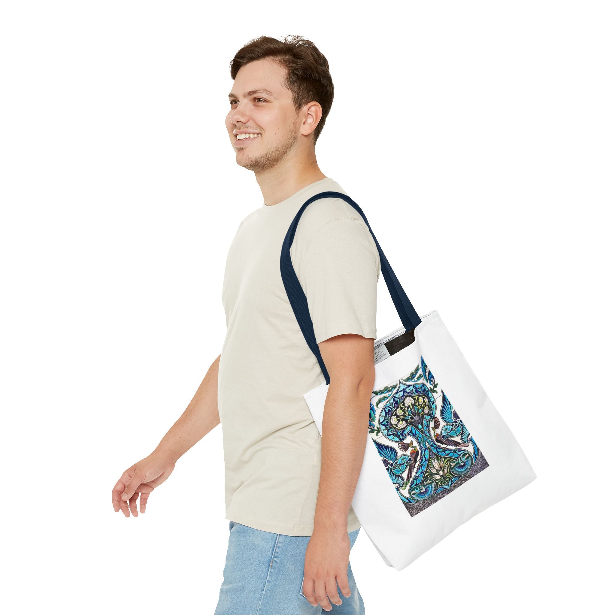 Stylish Tote Bag - Lustered Earthenware Tile Panel