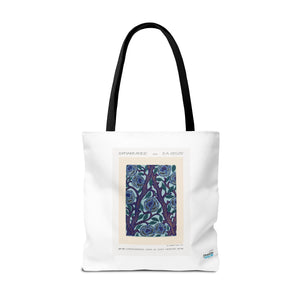 Stylish Tote Bag - Stenciled Flowers in Oriental Style