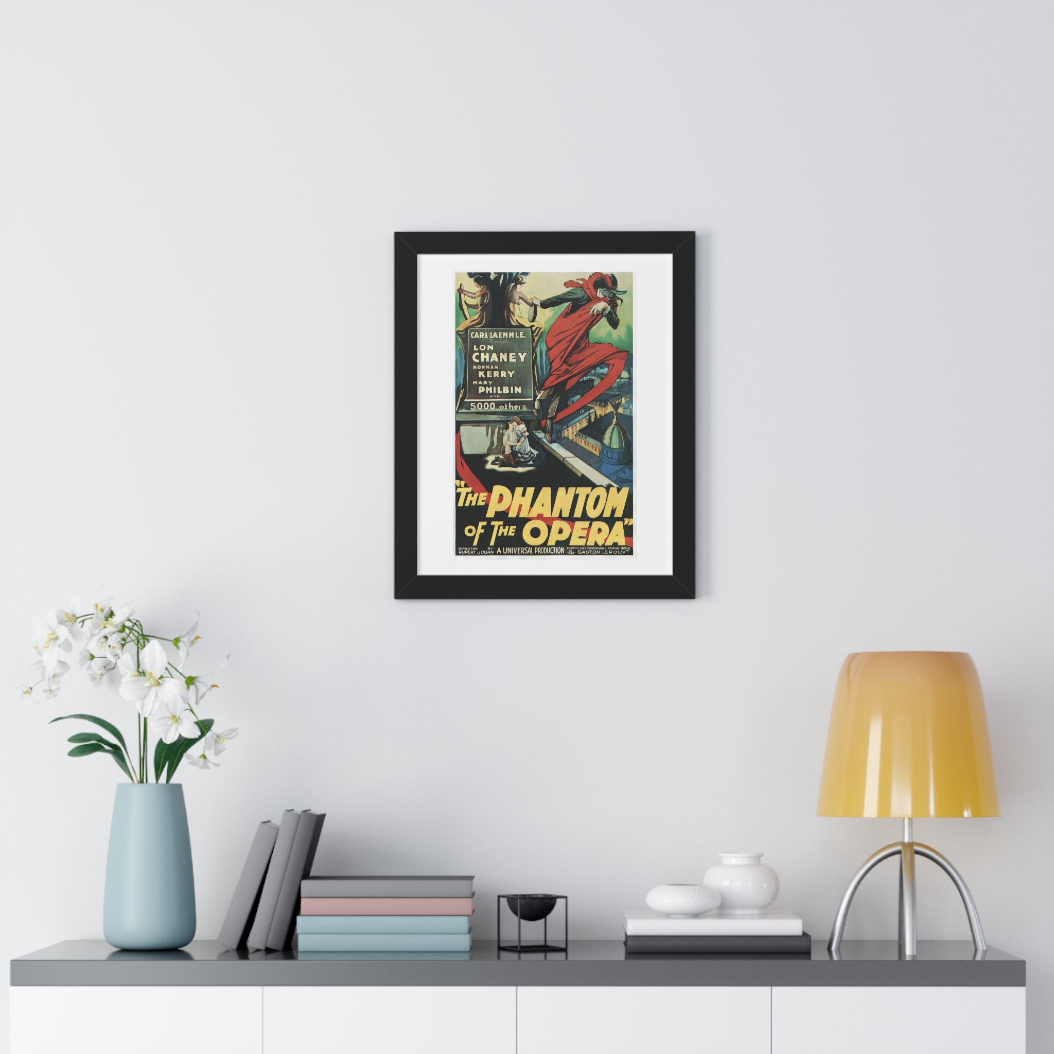 Framed Vertical Poster featuring The Phantom of the Opera Vintage Artwork