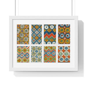 Framed Horizontal Poster - Ceiling Patterns from Egyptian Tomb