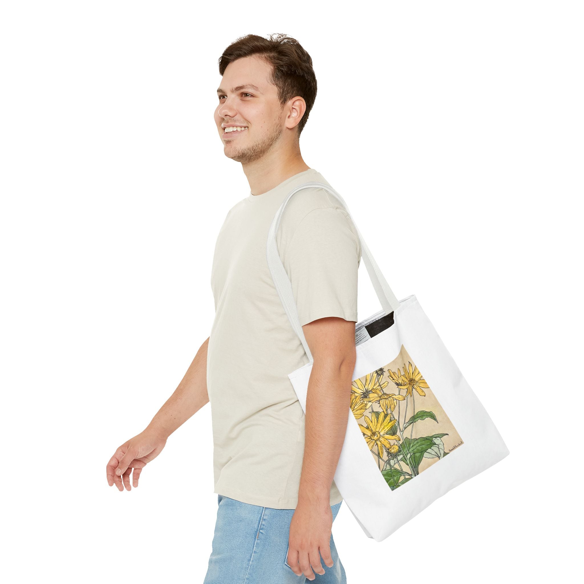 Stylish Tote Bag - Sunflowers Print