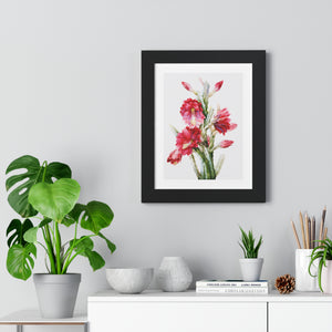 Framed Vertical Poster - A Flowering Cactus: Heliocereus Speciosus