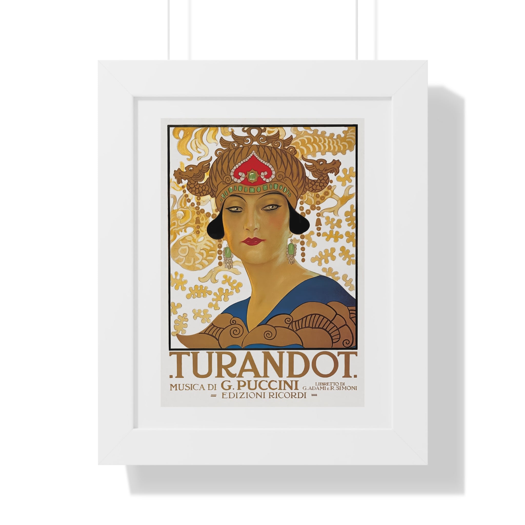 Framed Vertical Poster - Giacomo Puccini’s Opera Turandot Vintage Artwork (1926)