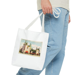 Stylish Tote Bag - Grauman’s Chinese Theatre, Hollywood Vintage Postcard Art
