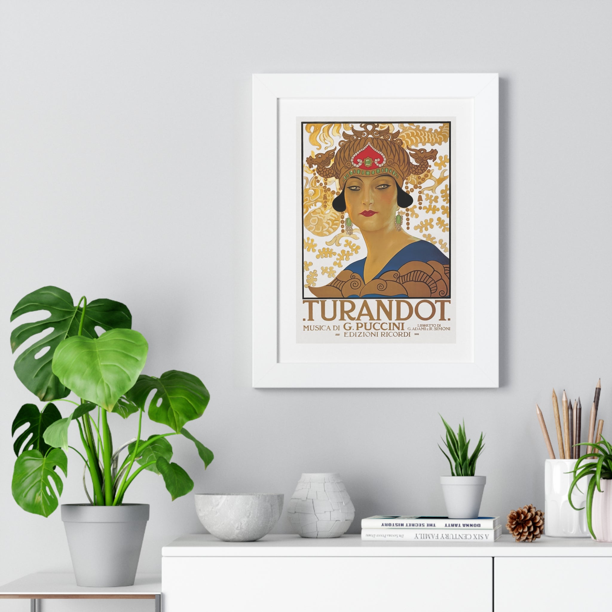 Framed Vertical Poster - Giacomo Puccini’s Opera Turandot Vintage Artwork (1926)