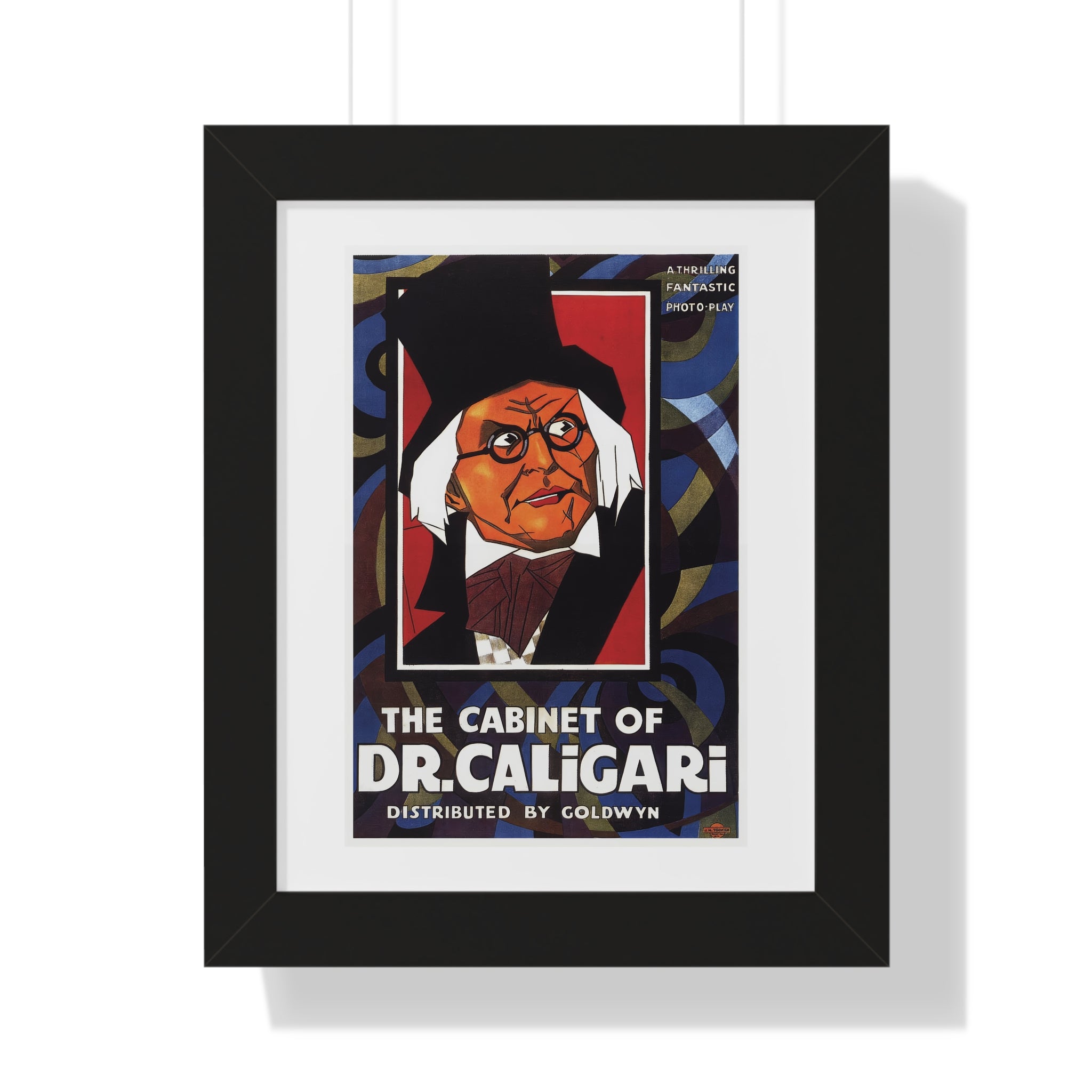 Framed Vertical Poster - The Cabinet of Dr. Caligari Vintage Theatrical Artwork (1919)