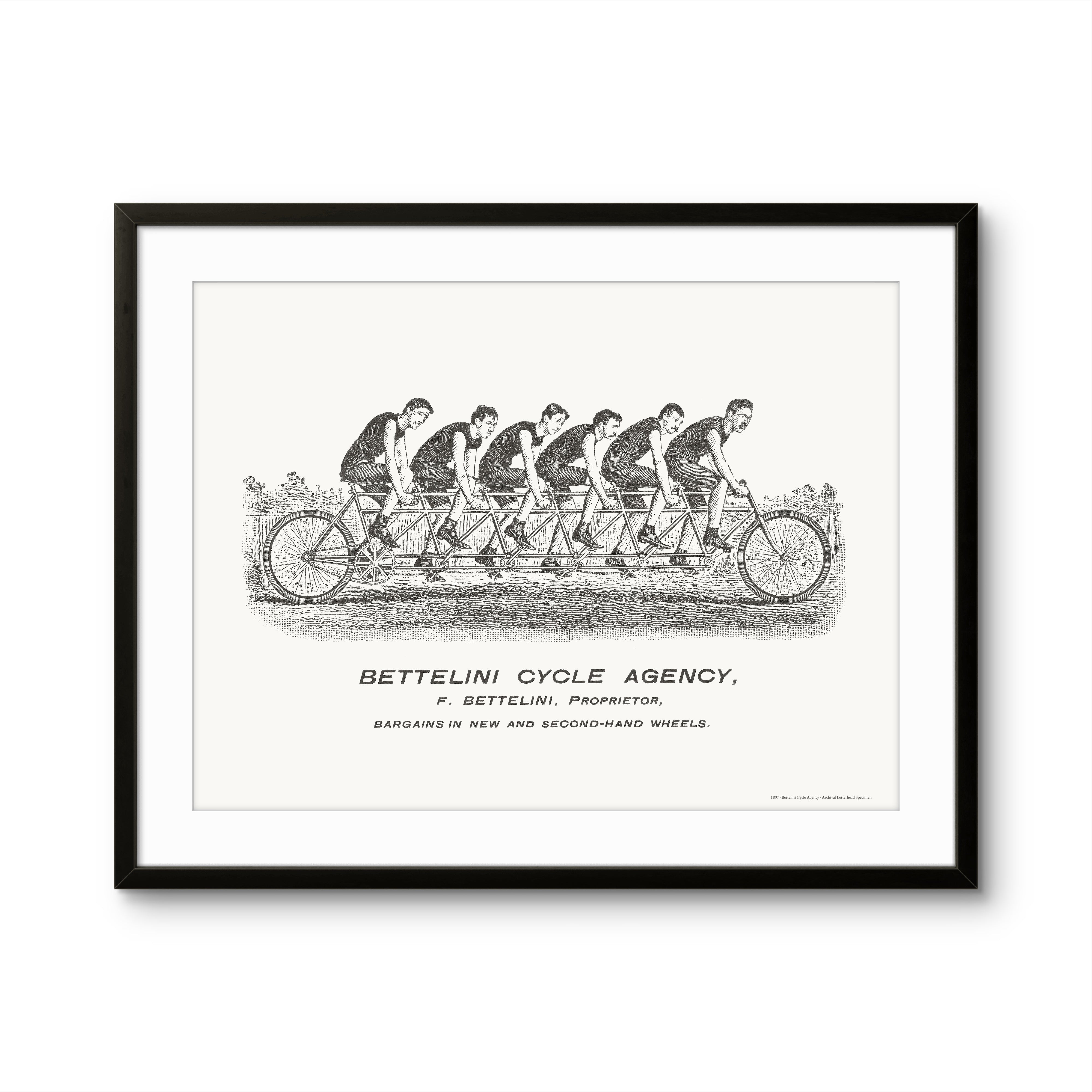 Bettelini Cycle Agency, Jacksonville — 1897 | Framed Print