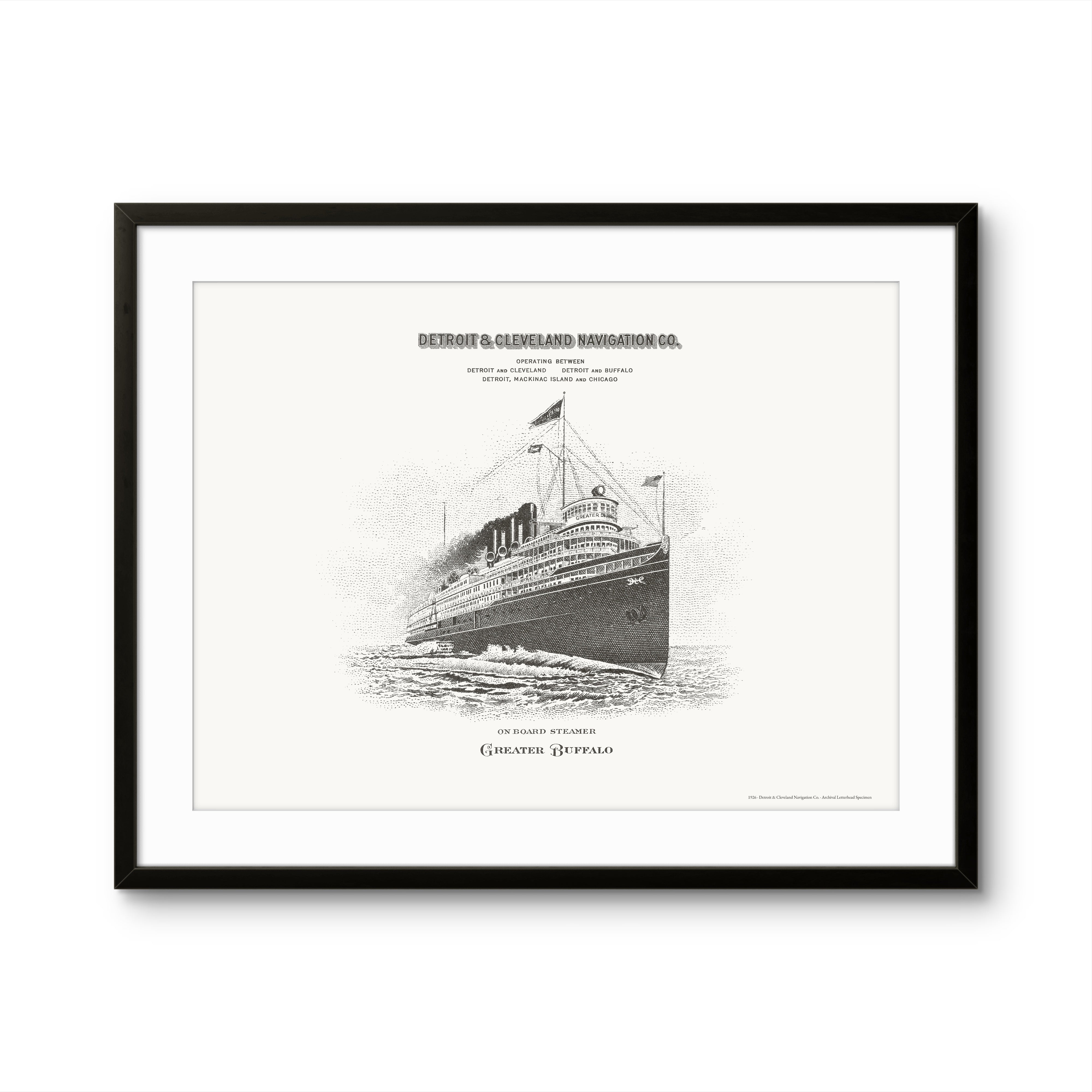 Detroit & Cleveland Navigation Co. — 1926 | Framed Print