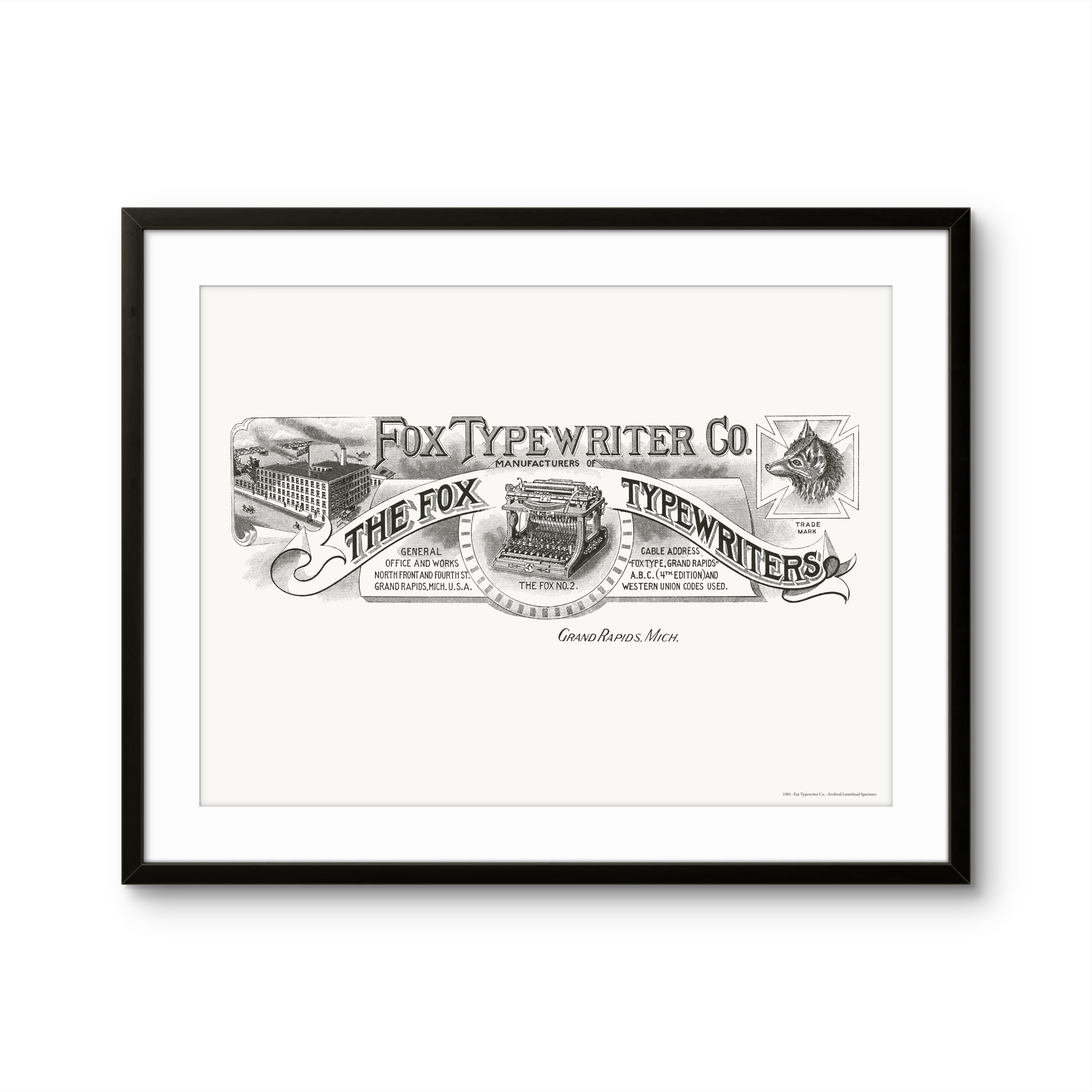 Fox Typewriter Co. - 1901 | Framed Print