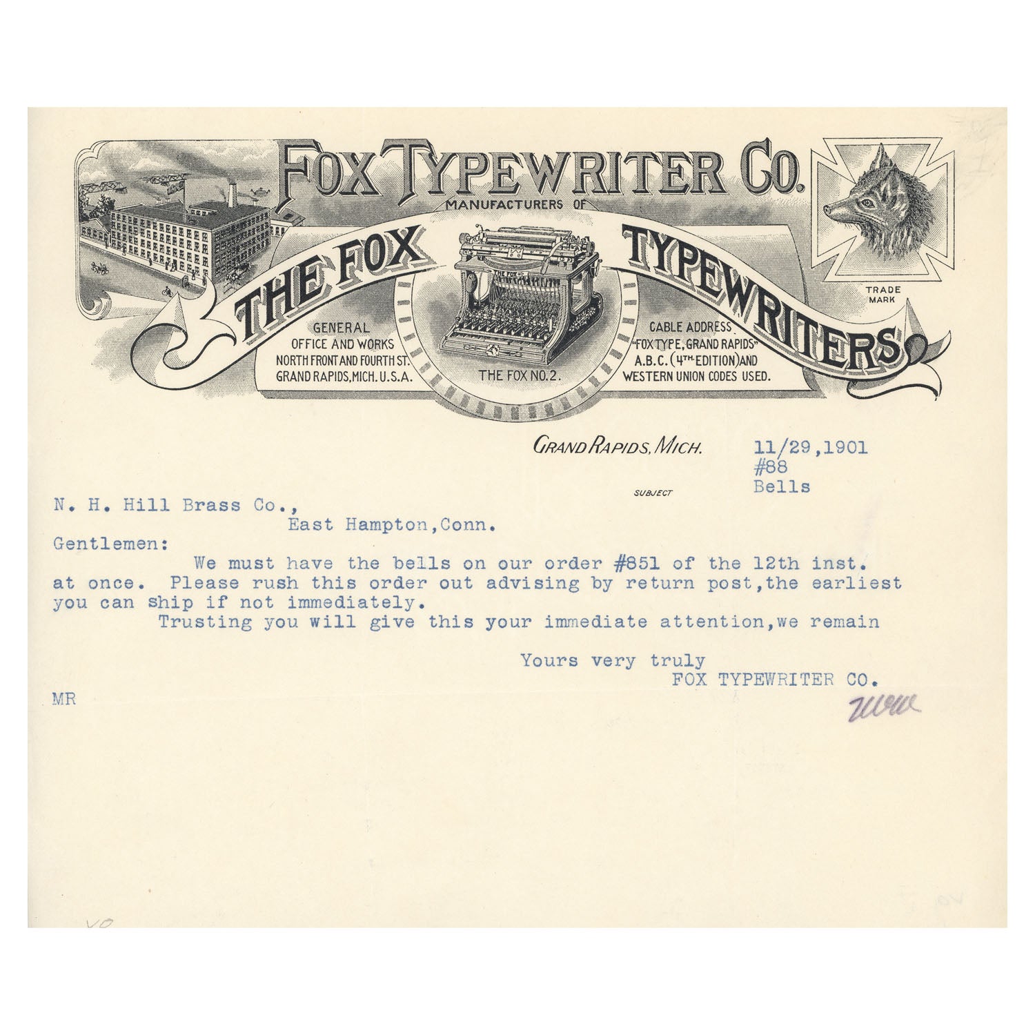 Fox Typewriter Co. - 1901 | Framed Print