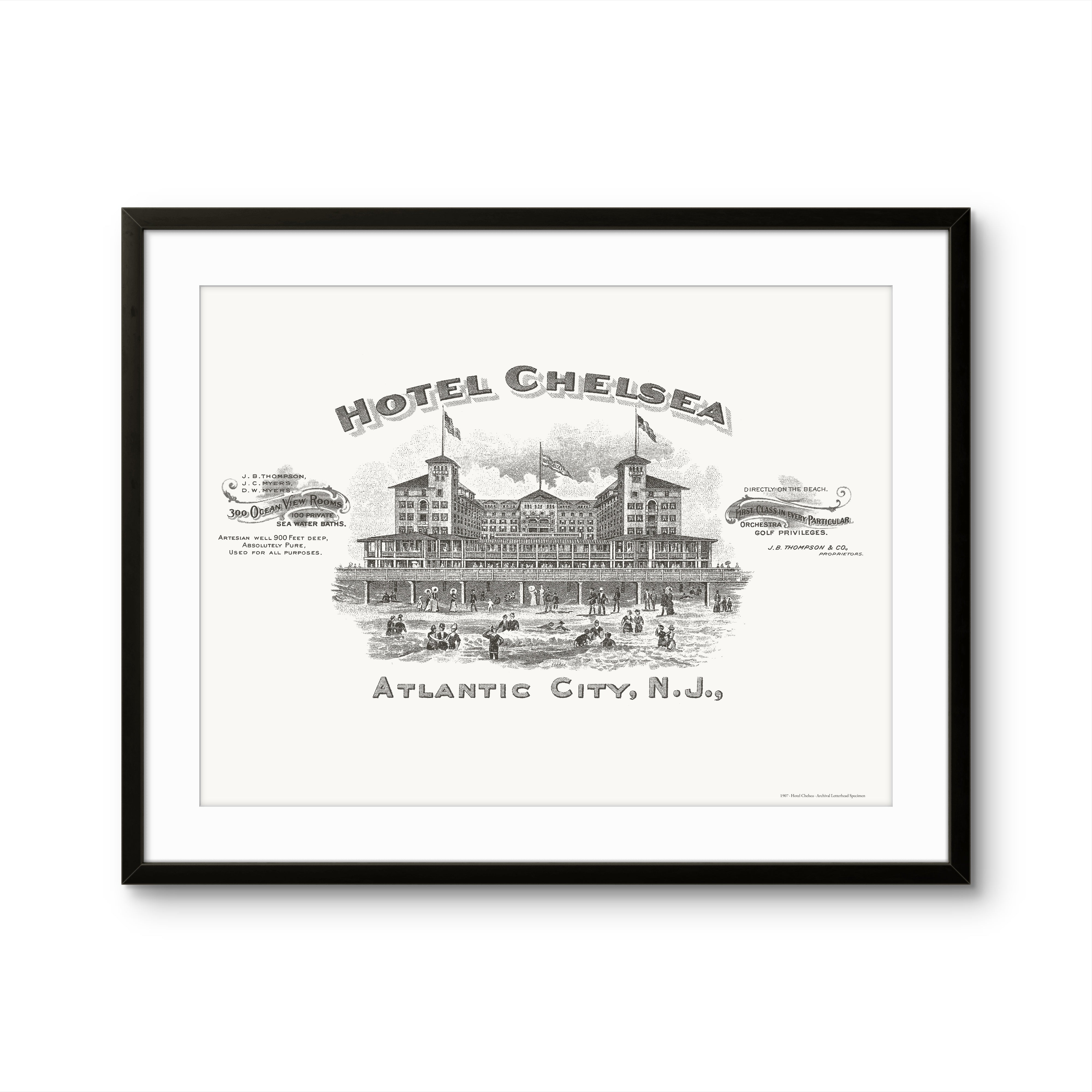 Hotel Chelsea, Atlantic City, NJ - 1907 | Framed Print