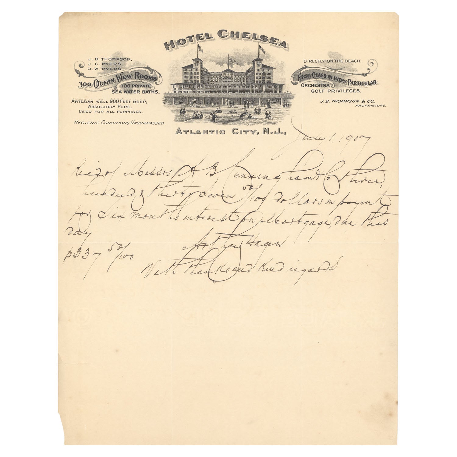 Hotel Chelsea, Atlantic City, NJ - 1907 | Framed Print